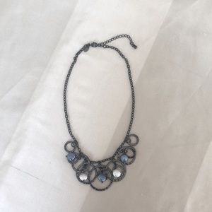Lia Sophia Gunmetal Circle Necklace